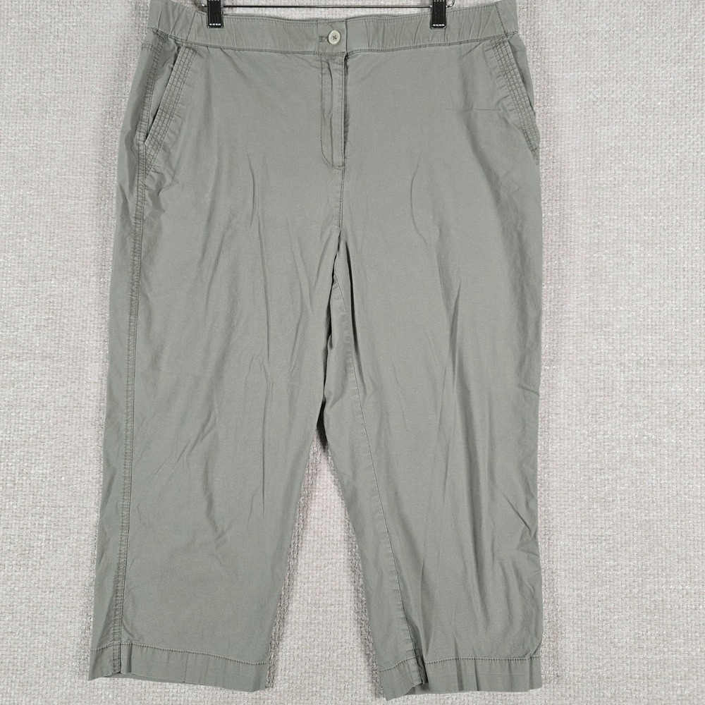 Chico's Sage Green Cotton Stretch Crop Capri Pants Size 2.5 XL 14/16